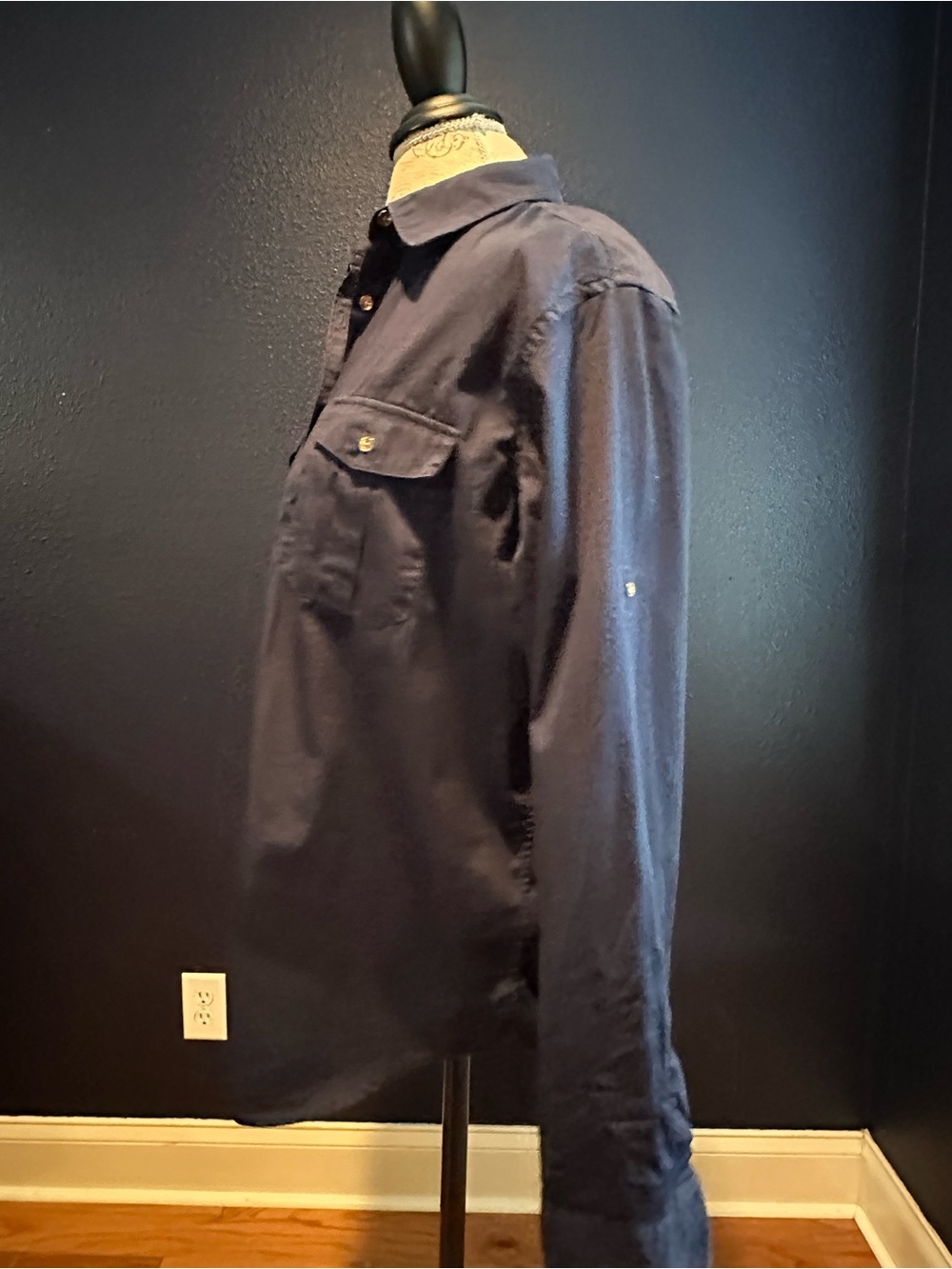 Ralph Lauren Lauren Navy Cotton Shirt - Picture 3 of 12